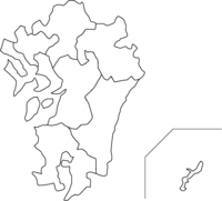 九州冲绳地区的白地图(矢量图)