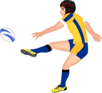 Kicking a rugby ball