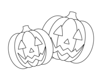 ぬりえ素材-かぼちゃ-ハロウィン素材