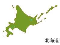 北海道の地図(色付き)素材