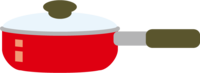 Red simple frying pan
