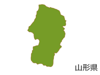 山形県の地図(色付き)素材