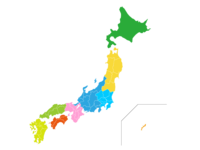 地方エリア分け日本地図(ベクターデータ)素材