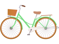 鮮やかな緑色の自転車