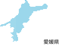 愛媛県-四角ドットのデザイン地図