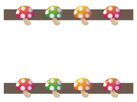Pop and colorful mushroom frame-frame