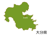 Map of Oita prefecture and Oita city