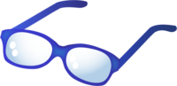 Blue-rimmed glasses