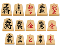 Shogi pieces including promotion pieces