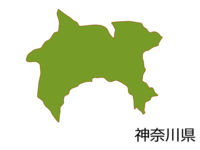 神奈川県の地図(色付き)素材