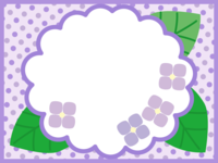 白い紫陽花の枠-フレーム素材