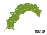 高知県(市町村別)の地図