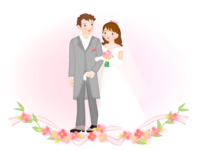 Standing figure of bride and groom