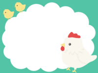 Chicken and chick fluffy frame-frame