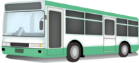 白と緑色の路線バス