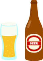 瓶装啤酒和玻璃杯啤酒
