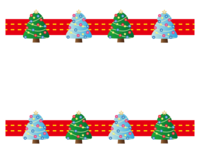 クリスマスツリー-冬の枠-フレーム素材