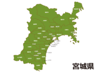 宮城県(市区町村別)の地図