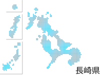 長崎県-四角ドットのデザイン地図