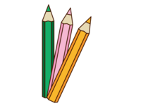 3 colored pencils
