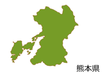 熊本県の地図(色付き)素材