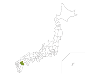 日本地図と大分県