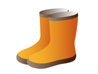 オレンジ色の長靴素材