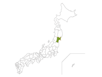 Japanese map and Miyagi prefecture