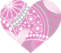 Cute heart with floral pattern