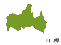 Map of Yamaguchi prefecture (colored) Material