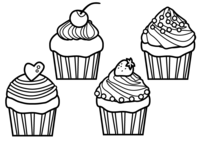 Coloring Material-Cupcake