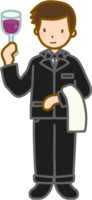 ワイングラスを持っているソムリエ