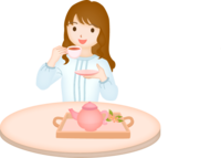 紅茶-ティーを飲む女性