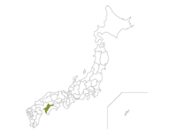 Japan map and Ehime prefecture