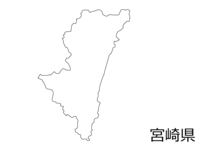 Blank map material of Miyazaki Prefecture