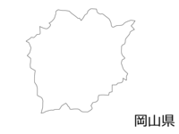 Blank map material of Okayama prefecture