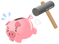 piggy bank running away