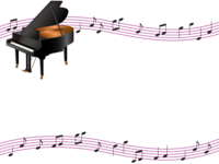 Grand piano and musical note frame