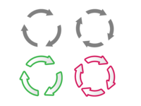 Rotating arrow-Cursor-Recycled illustration icon