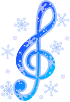 treble clef (music) with the image of winter