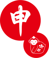 猴子的摆设和"申"的贺年卡