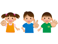 じゃんけんをする子供たち