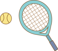 Green tennis racket and tennis ball