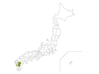 日本地图和熊本县