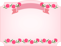 粉红色康乃馨和带标题的装饰框