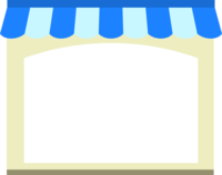 お店-ショップ(青色)のフレーム飾り枠