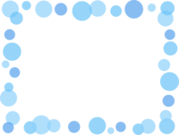 大小水玉(青色)のフレーム飾り枠