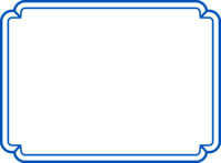 シンプルな青の二重線の線フレーム飾り枠