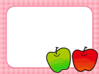 2つのりんごのフレーム飾り枠