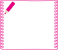 ピンクの色鉛筆の手書き風フレーム飾り枠
